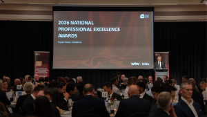 Image of the venue and setup of the AIB National Professional Excellence awards.